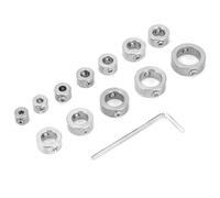 Aumotop Durable Stainless Steel Drill Depth Stop Bit Collar Set,Positioner, for Preventing Drilling Too Deep, Woodworkers