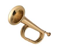 Aumotop Exquisite Bugle Call Brass Cavalry Trumpet for School Band Military Orchestra, Durable Gold-Plated B Flat Bugle