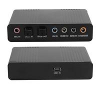 Aumotop External USB Sound Card Adapter for Karaoke Recording, Controller for Computer, Black Aluminum Alloy Material