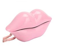 Aumotop Fashionable Pink Lips Shape Desk Landline Phone for Home and Office Use in European Style Sturdy and Durable (Pink)