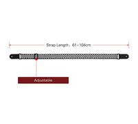 Aumotop Fashionable Ukulele Strap Soft Polyester Shoulder Belt for Ukulele Players No Drilling J Hook Design Black (Black & White)