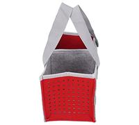 Aumotop Felt Cloth Carrying Box/Cover for Toniebox Player Starter Set, Foldable Storage Bag with 6 Straps, Portable Organizer for Speaker Accessories, 10.2 X 5.4 X 5.7 Inches (Red)