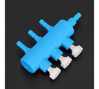 Aumotop Fish Tank Air Splitter Dual Pack with 4MM Air Pipe Adapter for Aquarium Oxygen Distribution in Blue White Plastic (One minute and three)