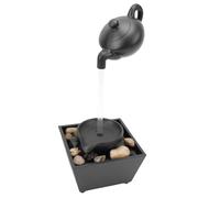 Aumotop Floating Teapot Water Fountain Ornament with LED Lights for Home Office Table Decor, Compact and Lightweight Indoor Tabletop Waterfall Decoration