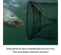 Aumotop Foldable Lobster Fish Trap Cage for Crab Shrimp Fishing Net, Nylon Steel Wire, 25cm/33cm/40cm, Black, Great for Fishing Enthusiasts (Diameter 33cm)