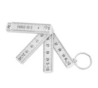 Aumotop Folding Ruler, 2Pcs ABS Folding Ruler Angle Measurement Portable 0.5m Foldable with Key Ring for Carpentry Laying Tiles (White)