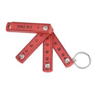 Aumotop Folding Ruler, 2Pcs ABS Folding Ruler Angle Measurement Portable 0.5m Foldable with Key Ring for Carpentry Laying Tiles (Red)