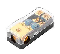 Aumotop Fuse Distribution Block High Performance Copper 2 Way Mini ANL Fuse Holder For Auto Boat Audio System Gold Copper+ABS 0/4 Gauge In To 4/8 Gauge Out 60A For Vehicles