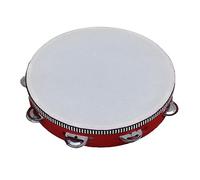Aumotop Hand Tambourine with Small Bells Durable Wooden Percussion Instrument for Dance and Performance (7 Inch Wood Color)