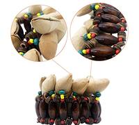 Aumotop Handmade Nut Shell Bell for African Djembe Drum Conga Percussion Accessories, Clear Dry Shell, One Size Fits All People