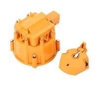 Aumotop HEI Distributor Cap and Rotor High Performance Kit for 283 305 307 327 350 400 - Easy Installation for Car Enthusiasts (Orange)