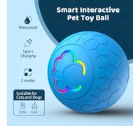 Aumotop Herding Ball for Dogs Dual Mode Interactive Dog Toys Safe ABS Material, IP54 Suitable for Cats and, Large Capacity Battery Toy Ball Pets (Blue)