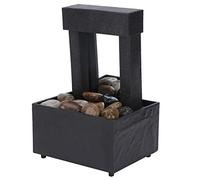 Aumotop Indoor LED Waterfall Fountain with Stones for Home Office Decoration, Relaxing Zen Tabletop Fountain, USB Powered, 16.5 X 11 X 9cm