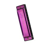 Aumotop Key of C Diatonic Harmonica Mouthorgan with ABS Reeds Mirror Surface Design 10 Holes Blues Harmonica for Beginners and Professionals, Ideal for Students and Kids Purple (Purple)