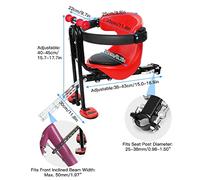 Aumotop Kids Bike Safety Front Mounted Child for 8 Months to 4 Years Old Up to 110lb,Steel Structure,Adjustable Height,Red/Green,Fit Most Bikes,Child Safety Carrier (Type B)