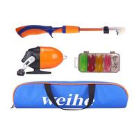 Aumotop Kids Portable Telescopic Fishing Rod and Reel Combo Kit with Tackle Box for Children 3-12, No Assembly Needed, Perfect Birthdays and Christmas [Outdoor Fishing Fun] (1.5m)