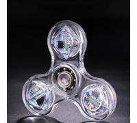 Aumotop LED Fidget Spinning Toy with 16 LED Lamps for Children and Adults; High Transparency Material for Anxiety Relief; Great Gift, 2.75" (Colorful)