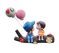 Aumotop Lovely Couple Kissing Car Dashboard Ornament Cute Cartoon Boy Girl Interior Decoration for Car Bedroom Office, PVC Material (TreeCoupleCouple(BluePowder)+LoveBalloon)