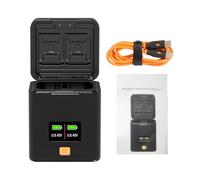 Aumotop LPE6 Battery Charging Case, 2-slot Charger with OLED PD Fast Charging, for 5D Mark 5DS 6D Mark II 7D Mark II 80D, Charges Two Batteries At Once