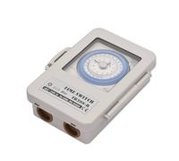 Aumotop Mechanical Programmable Timer Switch IP53 Rating with Mounting Hole for Street Lights and Ventilation Control Grey ABS Material