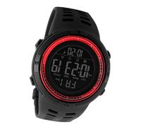Aumotop Men Countdown Double Time Digital Sports Watches with Alarm for Running 50M (Black Red)