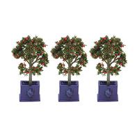 Aumotop Micro Landscape Plants Colorful Artificial Fruit Tree Model for 1:12 Scale Dollhouse,Layered Leaves Design,3PCS for Dollhouse Garden Display