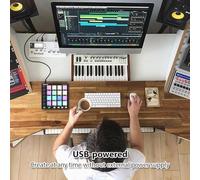 Aumotop MIDI Controller Compact Portable Beat Maker Machine 6 Assignable Knobs for Music Production USB for Musicians Producers DJs