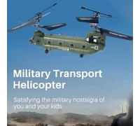 Aumotop Military Transport Remote Control Helicopter, Stable Dual Propellers & Fixed Height Simulation, for Kids Toys Boys, Indoor Flying (Plastic/Military Green/26 * 9.3 * 3.6cm)