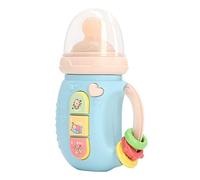 Aumotop Milk Bottle Teether Toy Colorful Rattle for Newborn Lights Music Early Education Learning, Silicone Baby Toy for Over 18 Months