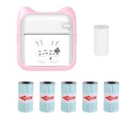 Aumotop Mini Photo Printer Portable Thermal Printing Machine 203dpi Wireless BT Connection Label Phone Receipt Printer, for Students Family Travel Lover Blue Pink (Optional) (P-3)