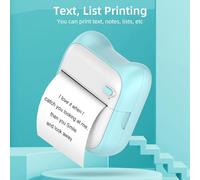 Aumotop Mini Photo Printer Portable Thermal Printing Machine 203dpi Wireless BT Connection Label Phone Receipt Printer, for Students Family Travel Lover Blue Pink (Optional) (BL-4)