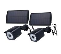 Aumotop Motion Sensor Solar Spotlight Security Light for Outdoor Garden|3 Modes Dusk to Dawn Light IP65 Solar Street |ABS Plastic Black 2 Packs