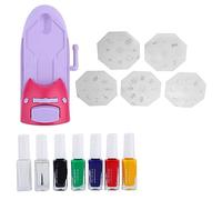 Aumotop Nail Art Printer DIY Manicure Stamp Plate Drawing Printing Enamel Kit for Nail Design, Precise and Easy Operation, for Beginners and Professionals, Random Pattern Steel Plates, Printing Oil