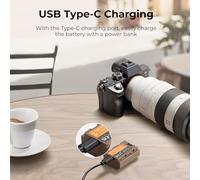 Aumotop NP-FZ100 Long Life 2280mAh 16.4Wh Camera Battery for A7 III/A7R III/A9, Pack of 2 with Type-C Charging Port, LED Indicator Ideal for Photographers and Videographers (2 Pack)