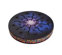 Aumotop Painted Ocean Drum Ethnic Percussion Instrument Birch Wooden Drum for Sound Healing Instruments Artistic Hand for Yoga Meditation (8 Inch)