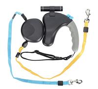 Aumotop Pet Double-Ended Leash with LED Light, Durable and Ergonomic Design, Ideal for Walking Two Dogs Together, for Outdoor Use, Size 6.7x8.9x1.2in (Black)