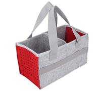 Aumotop Portable Felt Carrying Box/Cover for Toniebox Player Starter Set, Foldable Storage Bag with 6 Straps, Durable Organizer for Kids, 10.2 X 5.4 X 5.7 Inches (Red)