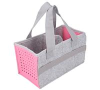 Aumotop Portable Felt Carrying Box/Cover for Toniebox Player Starter Set, Foldable Storage Bag with 6 Straps, Durable Organizer for Kids, 10.2 X 5.4 X 5.7 Inches (Pink)