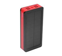 Aumotop Portable Solar Power Bank 30000mAh Large Capacity Solar Charger Power Bank for Climbing Red, 9LED Lights, Suitable for Outdoor Explorations, Plastic