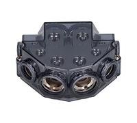 Aumotop Power Distribution Block Durable Car Audio Distributor 6 Way for Car Audio Amp Ground Cable Splitter for Auto, Boat Black 1 Pack