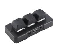 Aumotop Premium ABS Material 3 Key Macro Pad with RGB Backlit for Universal Computer Type (Black)