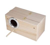 Aumotop Quality Wooden Bird Breeding Box for Parrots and Budgerigars, Safe and Durable House, Burlywood Color, 1 Unit (left opening)