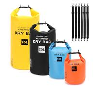 Aumotop Rainproof Dry Bag Roll Top High-Performance Floating Dry Sack, Versatile Outdoor Activities Backpack, 5L, 10L, 20L, 30L, for Kayaking, Surfing (4 Sets in one Package)