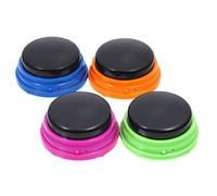 Aumotop Recordable Sound Button Voice Recorder Answer Buzzer Button for Children's Language Education, 4 Pack, Easy to Use (Multicolor)