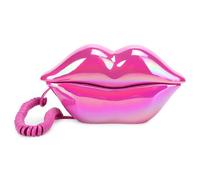 Aumotop Red Flocking Retro Lip Telephone Unique Lip Shape Good Sound Quality Wired Landline Phone Surprise Children