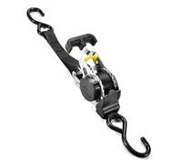 Aumotop Retractable Automatic Ratchet Belt Effortless Webbing Self-Retracting for Car Motorcycles 680kg Load Capacity Black Round Handle (white zinc T-handle)