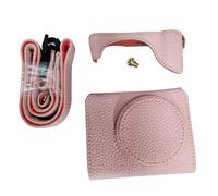 Aumotop Retro Style Camera Case Replacement with Opening Bottom Shoulder Strap for G7 X Mark II Camera, Full Access to Flip Screen and Buttons, Great for Content Creators, Synthetic Leather (Pink)