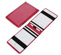 Aumotop Score Counter Goalkeeper Stand PU Leather Luxury with Pen for Enthusiasts Lightweight Portable Gift for Golfers, 3 Colors (Red)