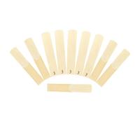 Aumotop SLADE Soprano Saxophone Reeds 10 Pack Rich Sound Smooth Playability Durable for Beginner and Player, Natural Wood Color Sax Reeds Set for Diverse Musical Styles (3)
