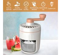 Aumotop Snow Cone Machine Portable Ice Shaver Hand Crank Slushie Maker for Home Use - Compact and Easy to Ice Crusher Machine for Summer Parties and Picnics - Orange ABS Material